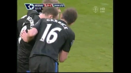 Арсенал - Манчестър Юнайтед 1:3 [first Half Highlights] 31.01.2010