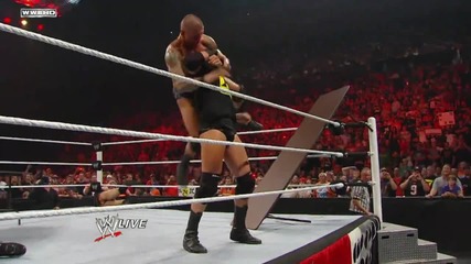 Raw - John Cena vs. Randy Orton - Tables Match
