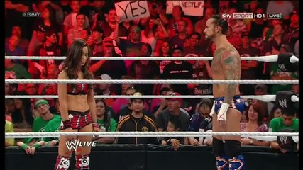 Wwe Cm Punk And Aj Vs Daniel Bryan and Eve Torres Mixed Tag Team 09.07.2012