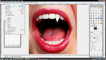 Урок , как да си направим вампирски зъби бързо и лесно с Gimp 