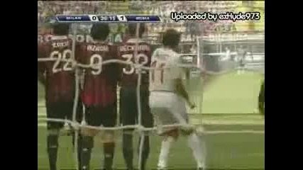 Ac Milan vs As Roma 0 - 1 great free kick John Arne Riise 24.05.2009. 