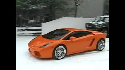 Lambo in the Snow 