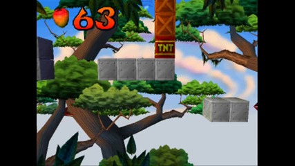 Crash Bandicoot 1 - Level 28 Jaws Of Darkness : Key + Clear Gem 