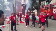 Христо Стоичков и Валери Божинов пристигнаха заедно за финала между Лудогорец и ЦСКА