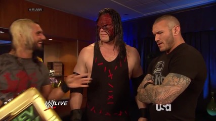 raw 7th july, 2014 seth rollins meets with orton and kane