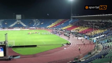 Зрелищна хореография в чест на 100 годишнината на Фк Левски (cофия)