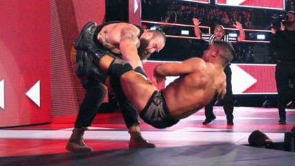 Braun Strowman chokeslams EC3 through the stage: Raw, April 15, 2019
