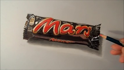 Drawing a Mars chocolate bar, Time Lapse