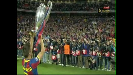 Награждаването на Барселона и Манчестър Юнайтед след Финала на Ш Л 28.05.2011 (2)