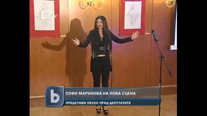 Sofi Marinova in the Bulgarian Parliament, Sofia (btv lunchtime news report)