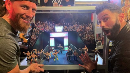 Zack Ryder & Curt Hawkins take over the Mattel display at WrestleMania Axxess