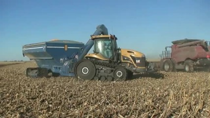 Farming in Iowa Case 8010 combines 