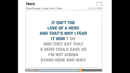 Chad Kroeger & Josey Scott - Hero - karaoke