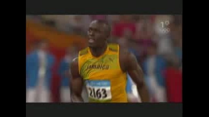 Beijing 2008 Usain Bolt 9.69 Shatters 100m