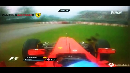 F1 Гран при на Канада 2012 - Alonso се завърта на Fp 2 [hd][onboard]