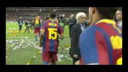 Fc Barcelona Champions League Final 2011 Celebration + Pique cut off the nett !