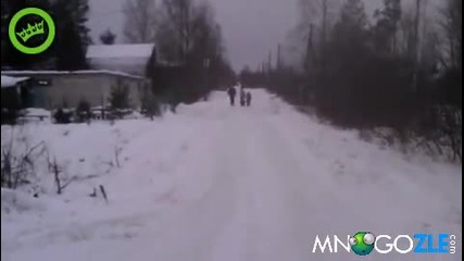 Ето как се возят на шейни в Русия!!!