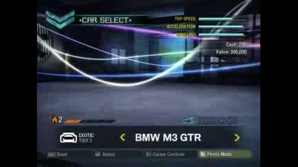 Nfs Carbon :Cars In My Career