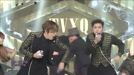 140112 Tvxq - Something @ Inkigayo