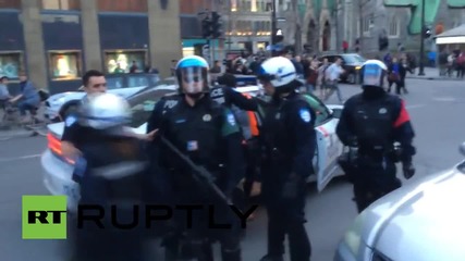 Canada: Tear gas fired at protesters in downtown Montreal