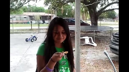 Elena does the cinnamon challenge