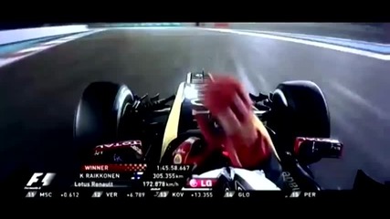 F1 Гран при на Абу Даби 2012 - тийм радиото на Raikkonen след състезанието [hd][onboard]