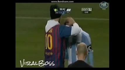 Фен целува Лео Меси по време на мача с Швеция ~ Suecia vs Argentina 2-3