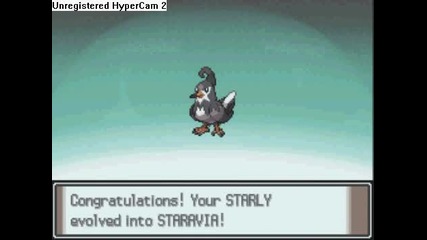 Pokemon Platinum - Straly evolving in to Staravia 