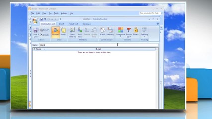Microsoft® 2007: How to create a distribution list on Windows® Xp?