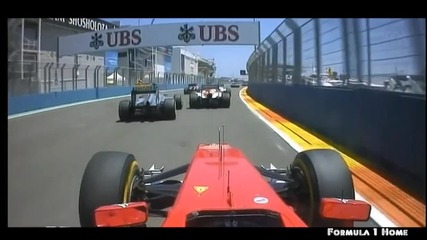 F1 Гран при на Валенсия 2012 - старта на Alonso [hd][onboard]