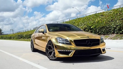 Немско изкуство в злато: Gold Mercedes-benz Cls63 - Vellano Wheels