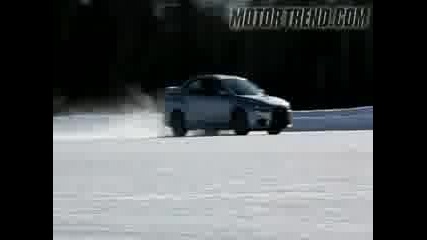 new Mitsubishi Lancer Evo X and new Subaru Impreza WRX STi at Snow