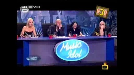 Господари на ефира - Жената,  мислеща се за Мадона и Мустафа айдъл - Music Idol 3 18.03.09г.