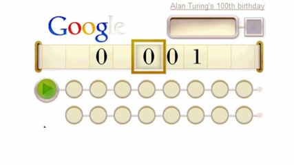 Alan Turing - Алън Тюринг - 2012 г. Google Doodle
