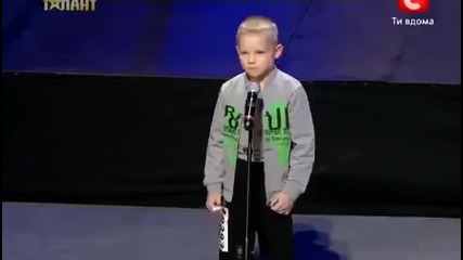 Sergej Evplov Ukraine talent show, amazing 7yo kid [low, 360p]