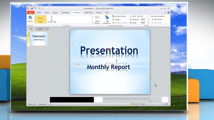 Microsoft® Powerpoint 2010: How to animate text in a presentation on Windows® Xp?