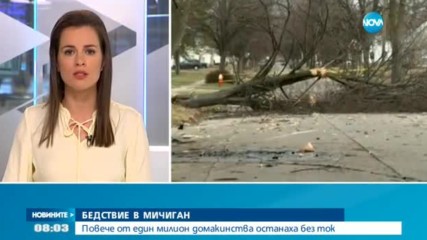БЕДСТВИЕ В МИЧИГАН: Повече от един милион домакинства останаха без ток