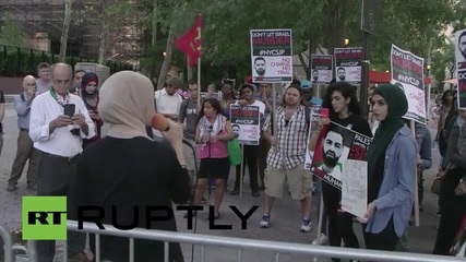 САЩ: Активисти протестират в знак на подкрепа на палестинеца, който обяви гладна стачка