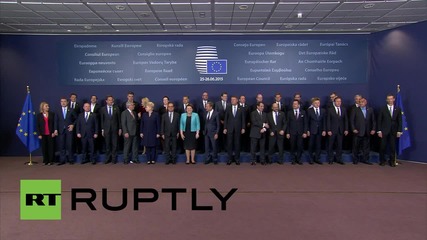 Belgium: EU leaders pose for group photograph as Greece debt talks continue