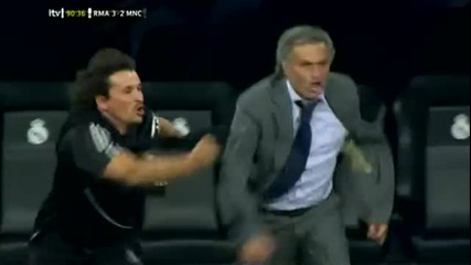 Радостта на Моуриньо след гола на Кристиано Роналдо !