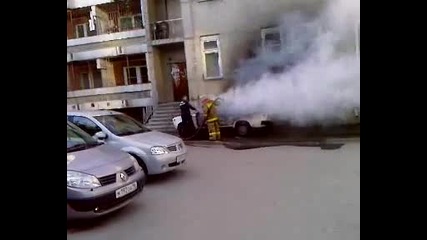Burning car 