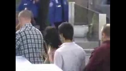 Selena Gomez and Taylor Lautner At Lax