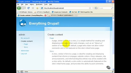 04 01. Content Types – Page & Story (drupal уроци) 
