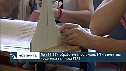 При 99.95% oбрабoтени протоколи: ИТН увеличава преднината си пред ГЕРБ