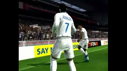 Роналдо,  Нани и Руни танцуват на Fifa 09