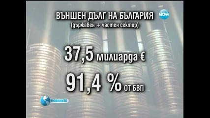 Външният дълг е скочил с 500 милиона евро за една година