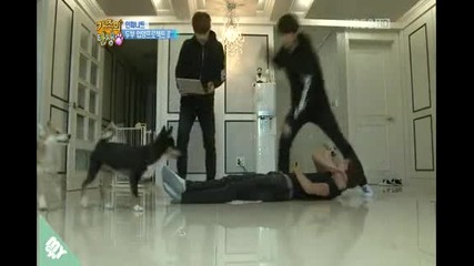[hd] 120204 Birth of a Family Ep.13 Infinite Cut - Sungyeol tries to kick Woohyun