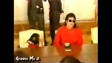 Michael and Bubbles moonwalk