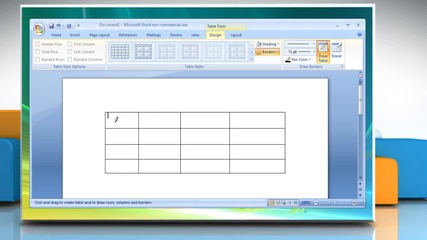 Microsoft® Word 2007: How to draw a table on Windows® Vista?