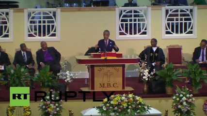 USA: Al Sharpton speaks at funeral of Chaleston victim Sharonda Singleton